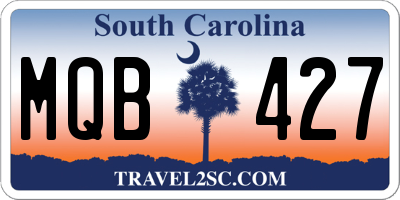 SC license plate MQB427