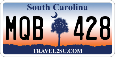 SC license plate MQB428