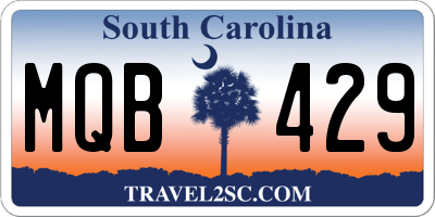 SC license plate MQB429