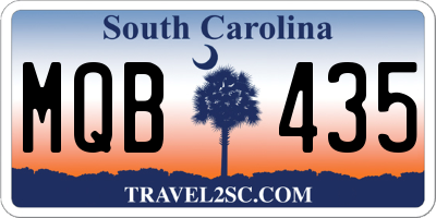 SC license plate MQB435