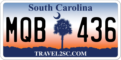 SC license plate MQB436