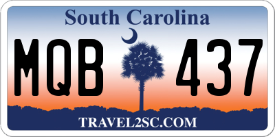 SC license plate MQB437