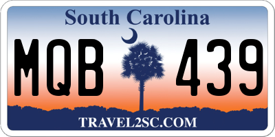 SC license plate MQB439