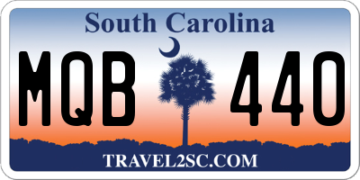 SC license plate MQB440