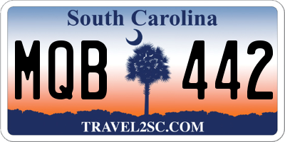 SC license plate MQB442