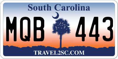 SC license plate MQB443