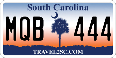 SC license plate MQB444