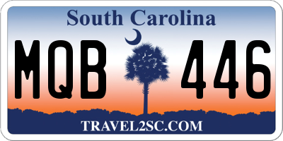 SC license plate MQB446