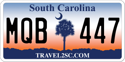 SC license plate MQB447