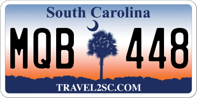 SC license plate MQB448