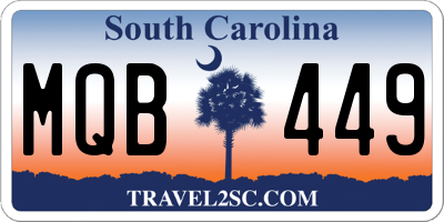 SC license plate MQB449