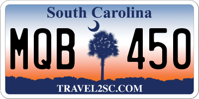 SC license plate MQB450