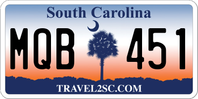 SC license plate MQB451