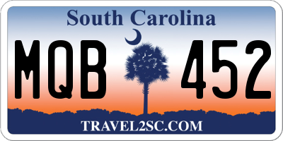 SC license plate MQB452