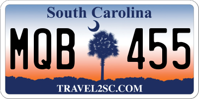 SC license plate MQB455