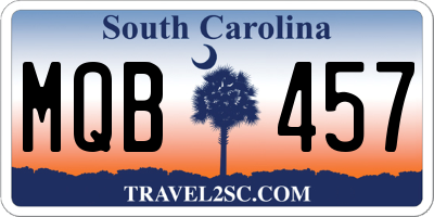 SC license plate MQB457