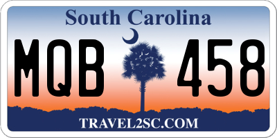 SC license plate MQB458