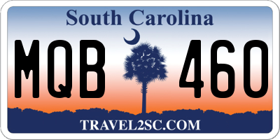 SC license plate MQB460