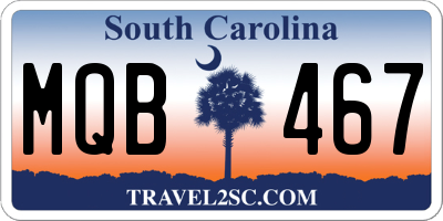 SC license plate MQB467