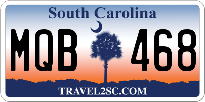 SC license plate MQB468