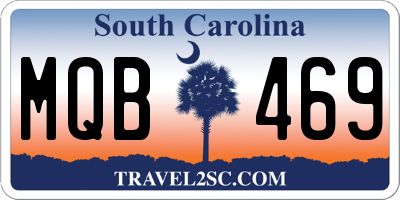 SC license plate MQB469