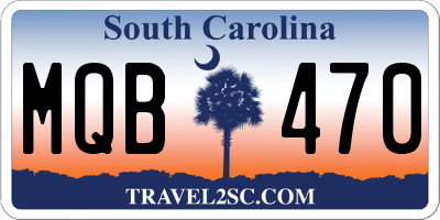 SC license plate MQB470
