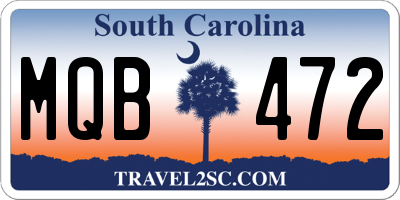 SC license plate MQB472