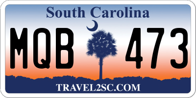 SC license plate MQB473