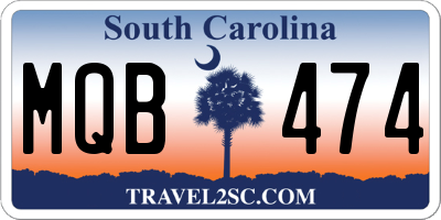 SC license plate MQB474