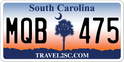 SC license plate MQB475