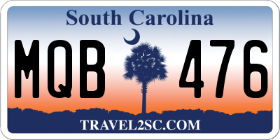 SC license plate MQB476
