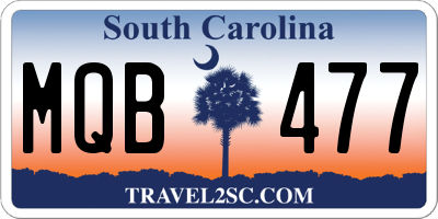 SC license plate MQB477