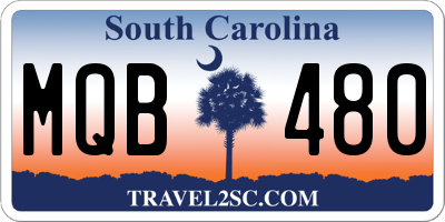SC license plate MQB480
