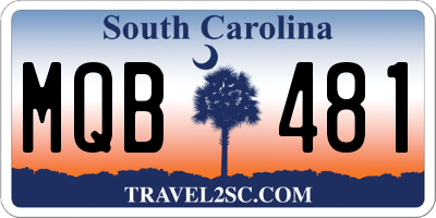 SC license plate MQB481