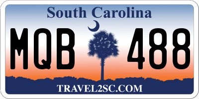 SC license plate MQB488