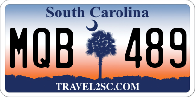 SC license plate MQB489
