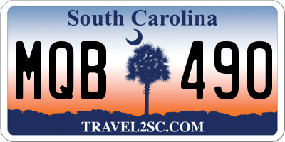 SC license plate MQB490