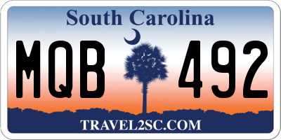 SC license plate MQB492