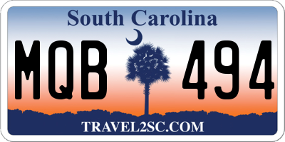 SC license plate MQB494
