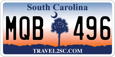 SC license plate MQB496