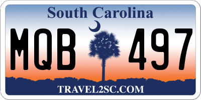 SC license plate MQB497