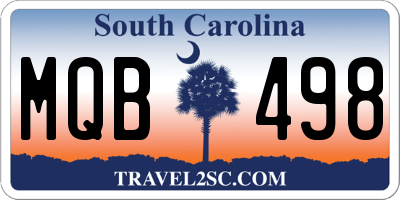 SC license plate MQB498