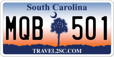 SC license plate MQB501