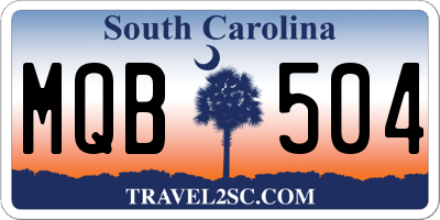 SC license plate MQB504