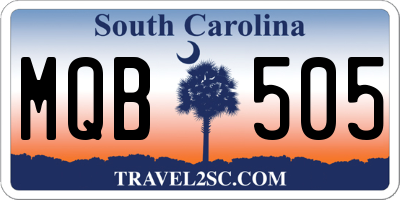 SC license plate MQB505