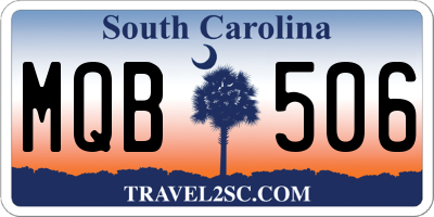 SC license plate MQB506