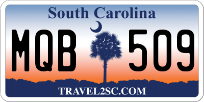 SC license plate MQB509