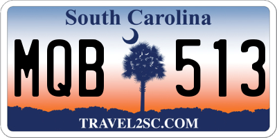 SC license plate MQB513