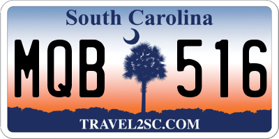 SC license plate MQB516