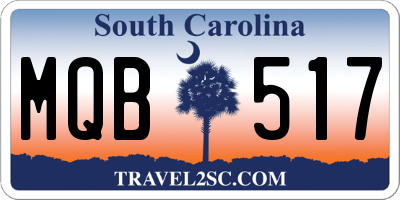 SC license plate MQB517